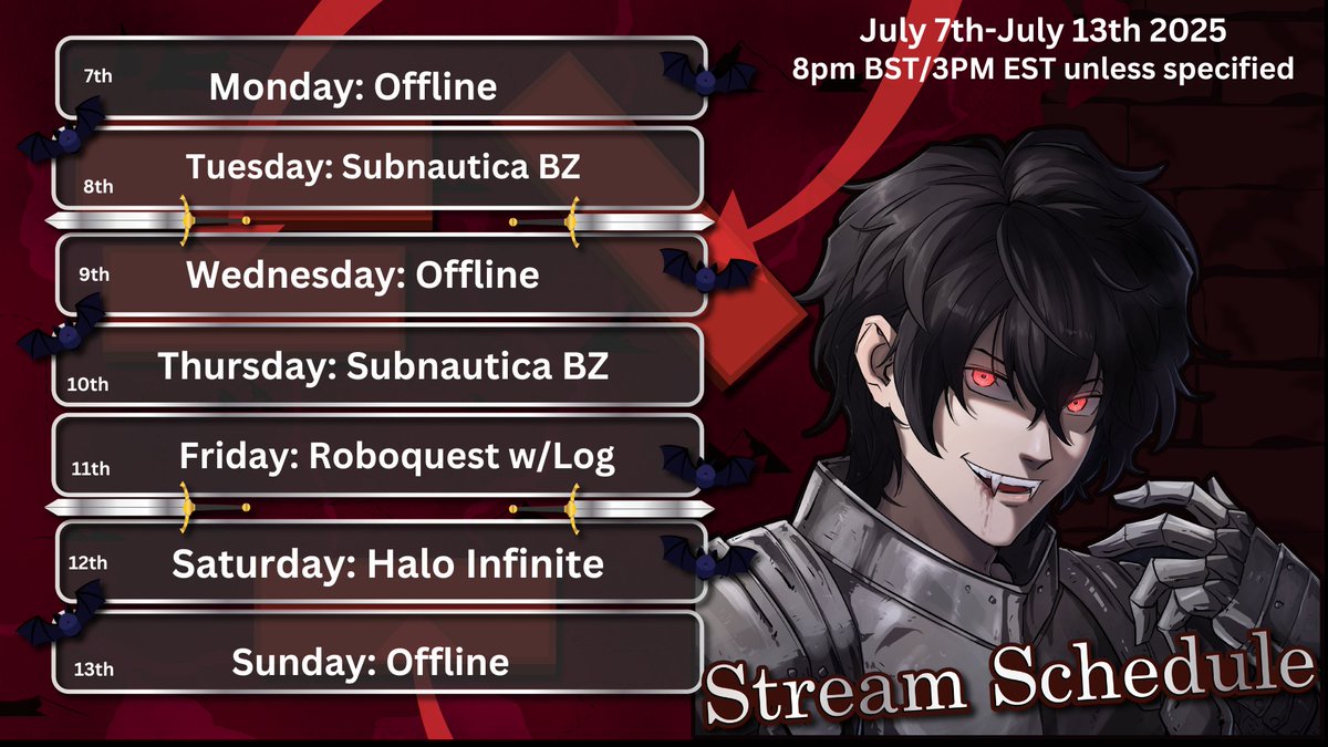 Siegwulff's tweet photo. It's a fresh week and just like the week's weather predictions; it's looking like a scorcher.

Tuesday and Thursday we will dive back into Subnautica Below Zero and see what the penguins have been up to! 🐧

Friday I will play Roboquest with Log, a Doom-like FPS 🤖

Saturday we shall have open lobbies in Halo! 
So if you want to join up make sure you are in the discord server ⚔️