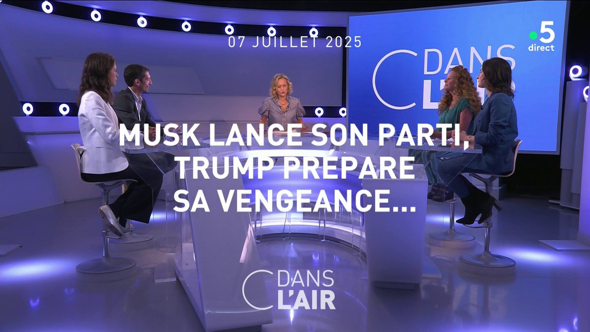 C dans l'air (@cdanslair) on Twitter photo #cdanslair avec <a href="/Caroline_Roux/">Caroline Roux</a>, c'est maintenant sur France 5. Au programme ce soir : Musk lance son parti, #Trump prépare sa vengeance
Posez-nous vos questions !
#EtatsUnis #Trump #Musk #cdanslair avec <a href="/Caroline_Roux/">Caroline Roux</a>, c'est maintenant sur France 5. Au programme ce soir : Musk lance son parti, #Trump prépare sa vengeance
Posez-nous vos questions !
#EtatsUnis #Trump #Musk
