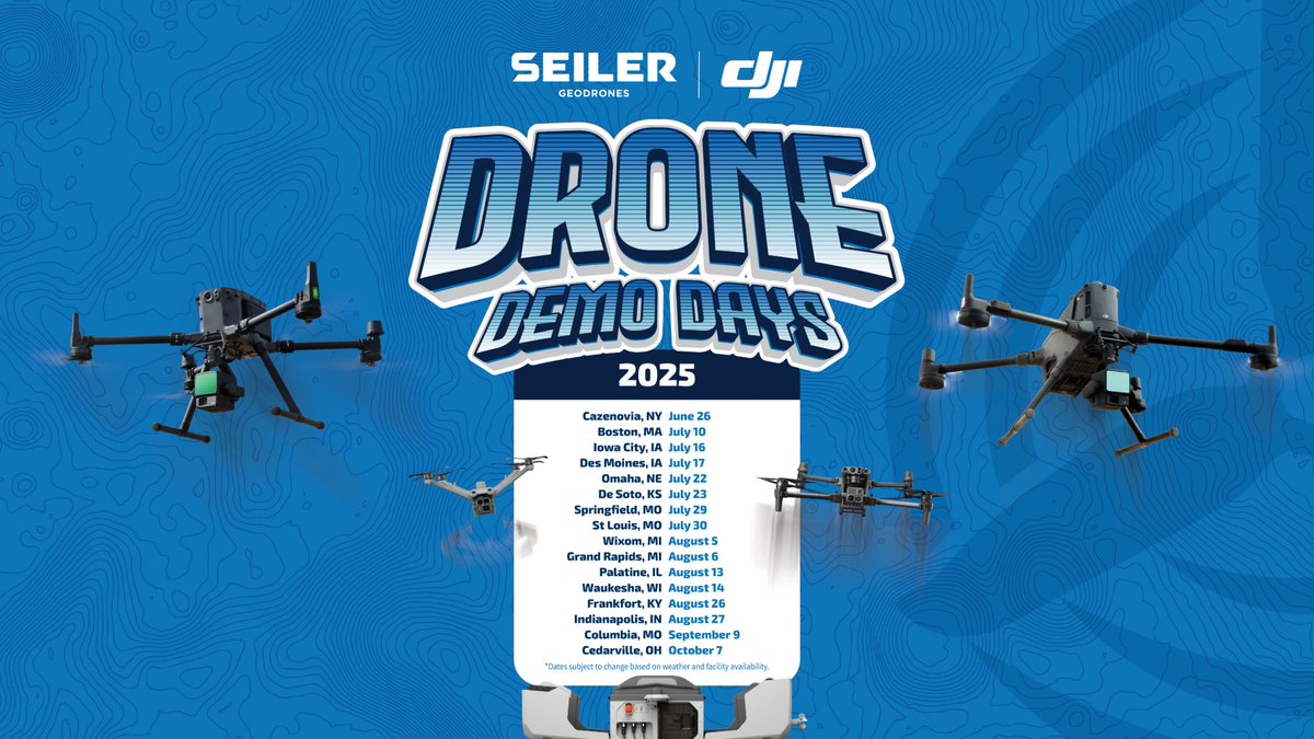 Seiler Drone Demo Days 2025 Are Here 🚀
Experience DJI’s latest enterprise drones, Matrice 400, 4T, and Dock 3, in action across the Midwest. Live demos, LiDAR, thermal imaging, expert Q&amp;A, and more. 

Learn more 👉 brnw.ch/21wTWVh