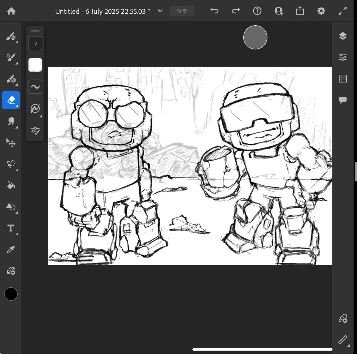 I poured my soul to the background but now Steve is fucking blocking it 💔 #tankmen #wip #newgrounds #digitalart