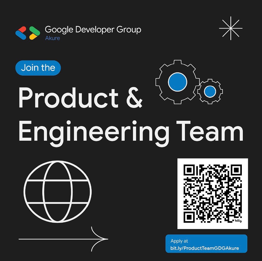 gdg_akure's tweet image. Join us to build the future of the community 🤼‍♂️

We’re calling on developers, software engineers, product designers and more to create something impactful, something that lives beyond events.

If you’re a builder at heart, this is your cue💡

Apply here 👉bit.ly/ProductTeamGDG…