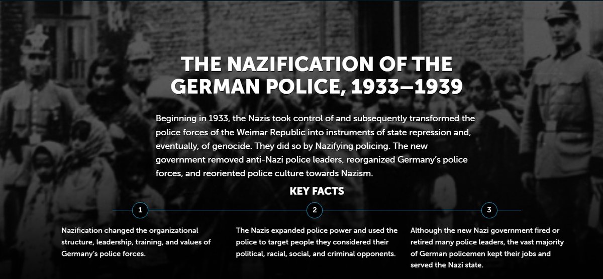 German police, upholding a tradition as "instruments of state repression and eventually of genocide"

Gonna rate that denazification as a fail

Interestingly, Jewish people were a centerpiece in this tradition, during the 1930s and '40s too

encyclopedia.ushmm.org/content/en/art…