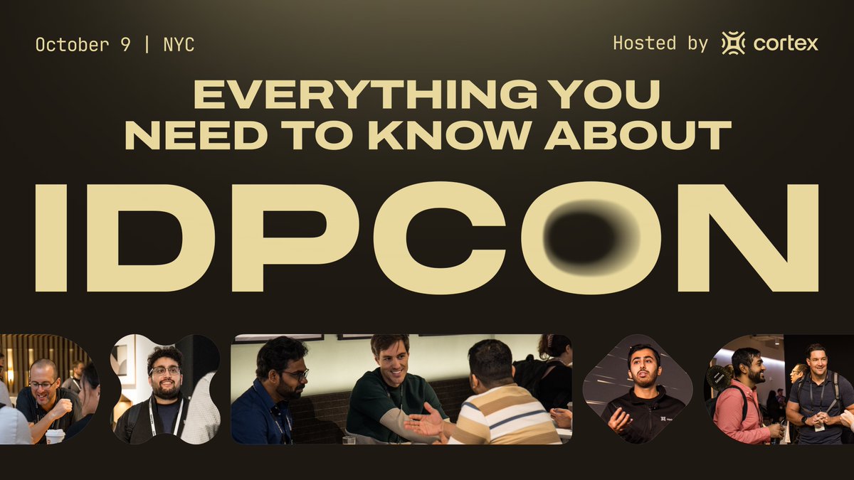 GetCortexApp's tweet image. Curious about IDPCON? Start here.

🧠 Talks from @blackstone, @canva, @HRBlock 
💬 Roundtables with platform peers
🚀 Live demos of the latest IDP tooling

Bonus: there might be a complimentary ticket code hiding in this blog 👀

👉 cortex.io/post/idpcon-101