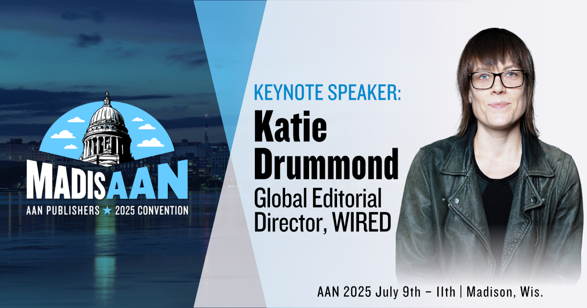 AltWeeklies's tweet image. We’re stoked to have Katie Drummond, the Global Editorial Director of WIRED, as one of the #MadisAAN2025 keynote speakers!
#AANPublishers #KatieDrummond #AANPublishers #wired #keynote