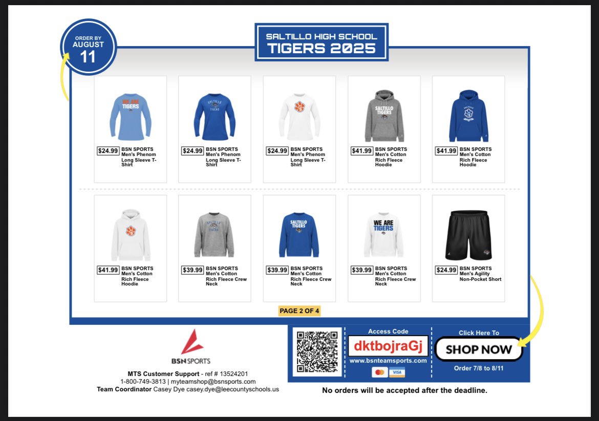 SaltilloHS's tweet image. Saltillo HS Online Store opens tomorrow through August 11th…get your Tiger Swag here!!! #OurCircusOurTigers