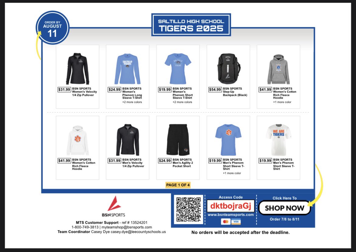 SaltilloHS's tweet image. Saltillo HS Online Store opens tomorrow through August 11th…get your Tiger Swag here!!! #OurCircusOurTigers
