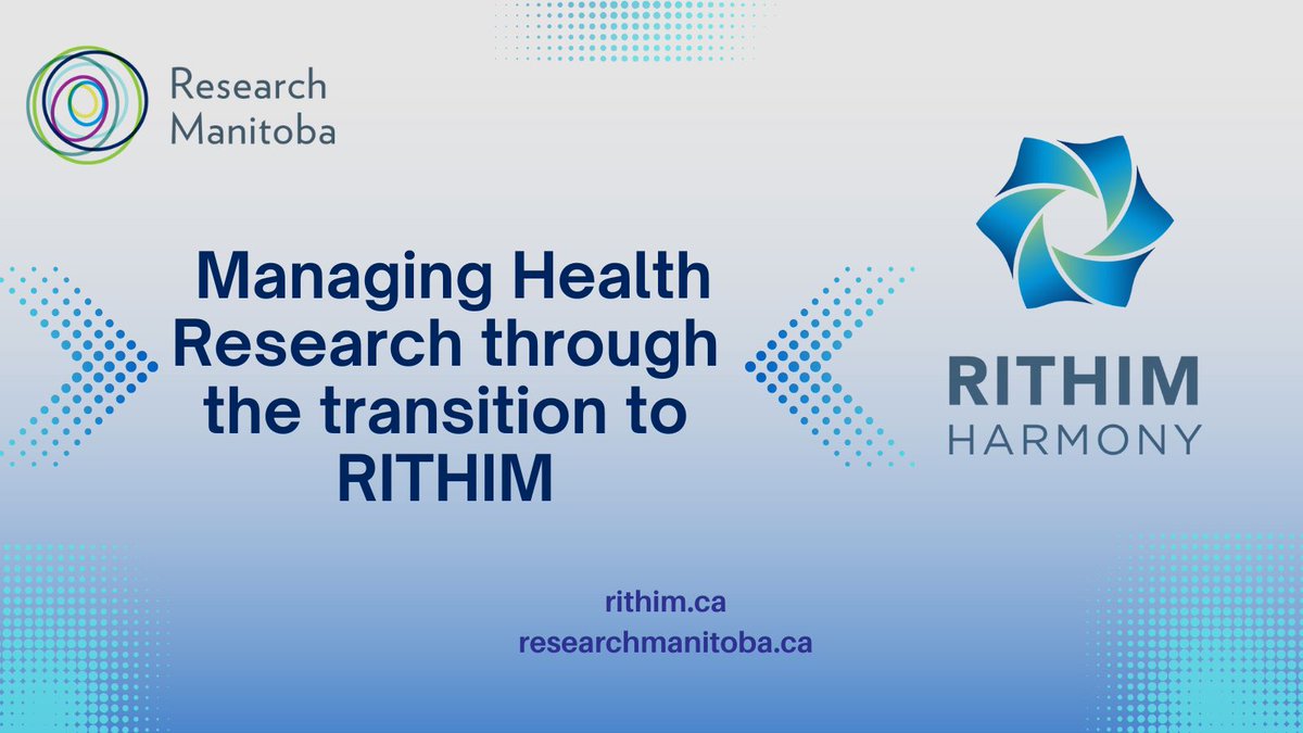 Research_MB's tweet photo. RITHIM Harmony is OPEN for NEW health research projects!
Streamlined. Efficient. Manitoba-driven. Learn more:
๐https://t.co/rK6pmc5V9t
#HealthResearch #ManitobaInnovation #RITHIM #ApplyNow #ResearchManitoba https://t.co/rN6dTsiZSY