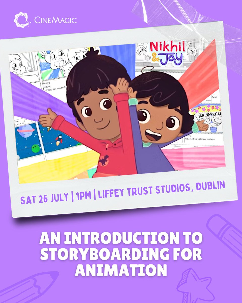 Cinemagic's tweet image. Learning with #CinemagicDublin! 🖍Informal, fun and informative, this workshop will use examples and exercises to give participants the knowledge they need to visually tell a story.

Book today at tinyurl.com/a7mu5rh8

#Dublin #SummerScheme #NikhilAndJay @studiosliffey