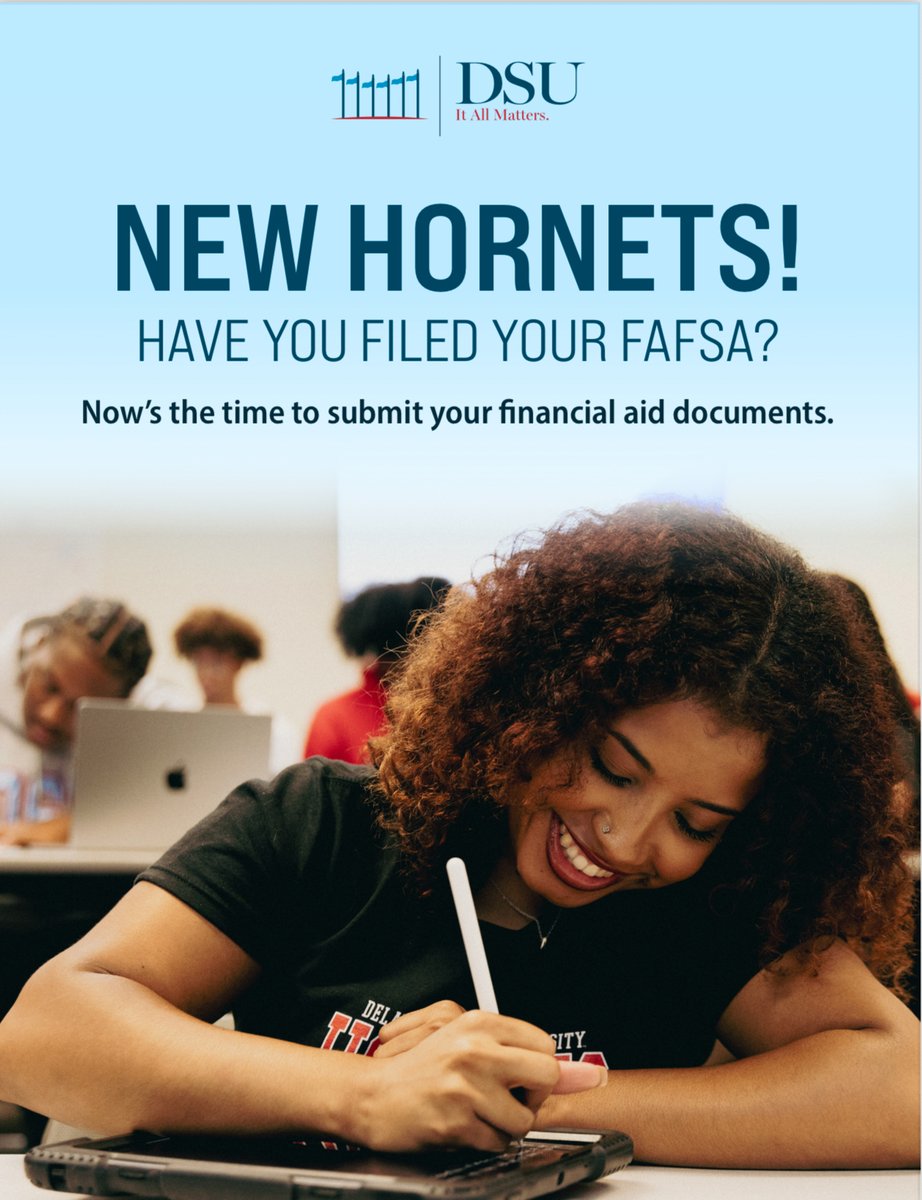 🎓 Hornets: Haven’t completed your FAFSA yet? Now’s the time! Fall 2025 payment is due Aug 7. Finalize aid, explore payment plans &amp; prep your student account. 📘 Get help in our New Student Orientation guide: issuu.com/delstateuniv/d…