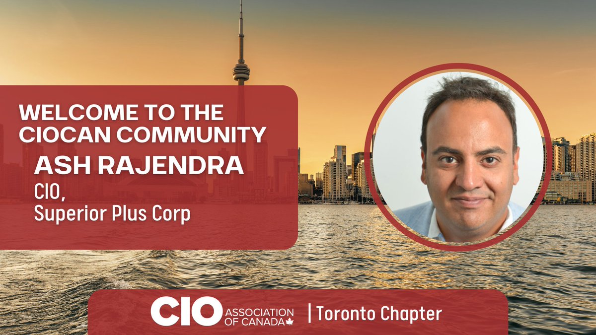Welcome to the CIO Association of Canada, new Toronto Chapter member, Ash Rajendra!

Ash is the CIO at Superior Plus Corp.

#CIOCANNewMembers #ITLeadership