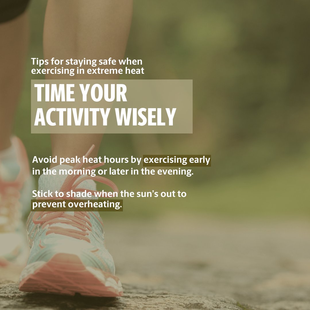 UofSCHealth's tweet image. Heat Safety Tip 1/6: Time your activity ⏰
Expert advice from @SusanWYeargin, associate professor at @USCArnoldSchool.
Via @ConversationUS
#HeatSafety #USCHealthSciences #StayCool