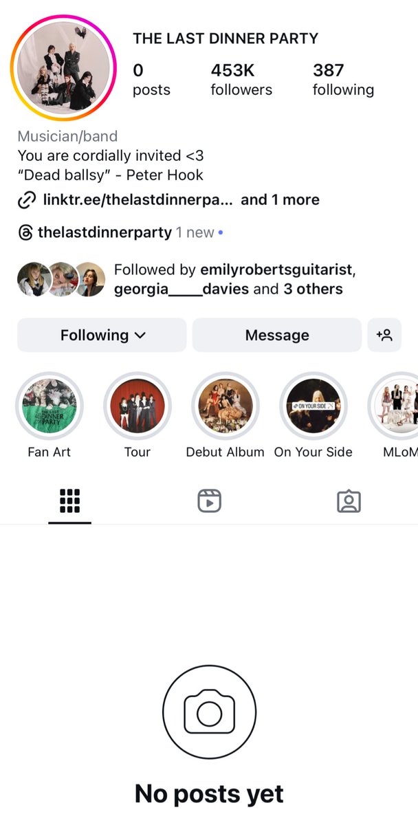 The Last Dinner Party Archives (@tldparchives) on Twitter photo The Last Dinner Party have WIPED their Instagram 👀 The Last Dinner Party have WIPED their Instagram 👀