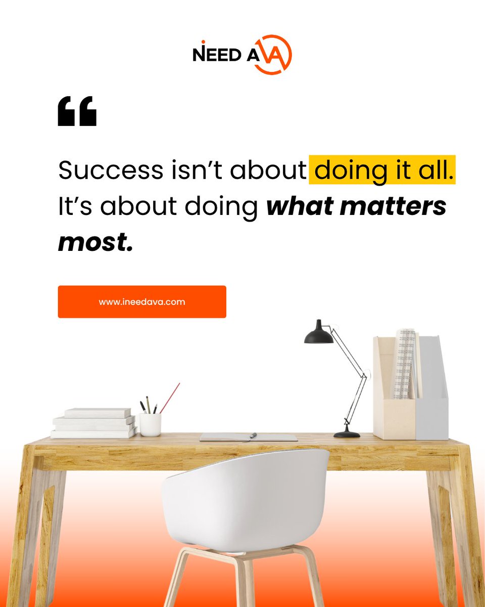 ineeda_va's tweet image. Monday Motivation

Success isn’t about doing it all it’s about doing what matters most.

If you’re ready to move out of burnout and into strategy, we’re here to help.

👉 Hire your VA at ineedava.com

#MondayMotivation #DelegateLikeACEO #INeedAVA #WorkSmartNotHard