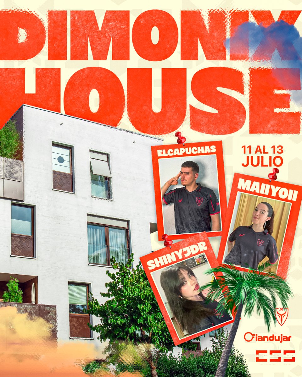 DimoniX Esports (@dimonixesports) on Twitter photo ¡La 𝗗𝗜𝗠𝗢𝗡𝗜𝗫 𝗛𝗢𝗨𝗦𝗘 es REAL! 🏠
📅 11-13 DE JULIO
🫂 Junto a <a href="/Elcapuu_/">ElCapuchas</a>, <a href="/maiiyoii_/">DMNX Mai</a> y <a href="/Shinyjdr/">DMNX Shiny</a>
Una casa con estos tres locos = CONTENIDO asegurado 😈
#BeDimoniX || #DimoniXSummer ☀️ ¡La 𝗗𝗜𝗠𝗢𝗡𝗜𝗫 𝗛𝗢𝗨𝗦𝗘 es REAL! 🏠
📅 11-13 DE JULIO
🫂 Junto a <a href="/Elcapuu_/">ElCapuchas</a>, <a href="/maiiyoii_/">DMNX Mai</a> y <a href="/Shinyjdr/">DMNX Shiny</a>
Una casa con estos tres locos = CONTENIDO asegurado 😈
#BeDimoniX || #DimoniXSummer ☀️