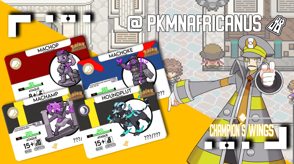 🏛️𝐎𝐂𝐂𝐈𝐃𝐄𝐍𝐓𝐈𝐒🏛️

Desde <a href="/PkmnAfricanus/">Gamid - Pokémon Africanvs / P.I.R.</a> se suman al tablero Machop, Machoke, Machamp y Houndplut. 🔅

El poder del tipo roca y siniestro llega a vuestros equipos con estas nuevas formas regionales. 🪨

¿Estarán en vuestro equipo? 👀