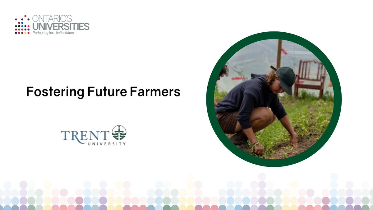 Ontario's Universities (@ontuniv) on Twitter photo To prepare students for future careers in sustainable & regenerative farming practices, <a href="/TrentUniversity/">Trent University</a> is offering a specialization in Small-Scale Farming through its innovative Sustainable Agriculture and Food Systems program.
ontariosuniversities.ca/stories/foster… To prepare students for future careers in sustainable & regenerative farming practices, <a href="/TrentUniversity/">Trent University</a> is offering a specialization in Small-Scale Farming through its innovative Sustainable Agriculture and Food Systems program.
ontariosuniversities.ca/stories/foster…