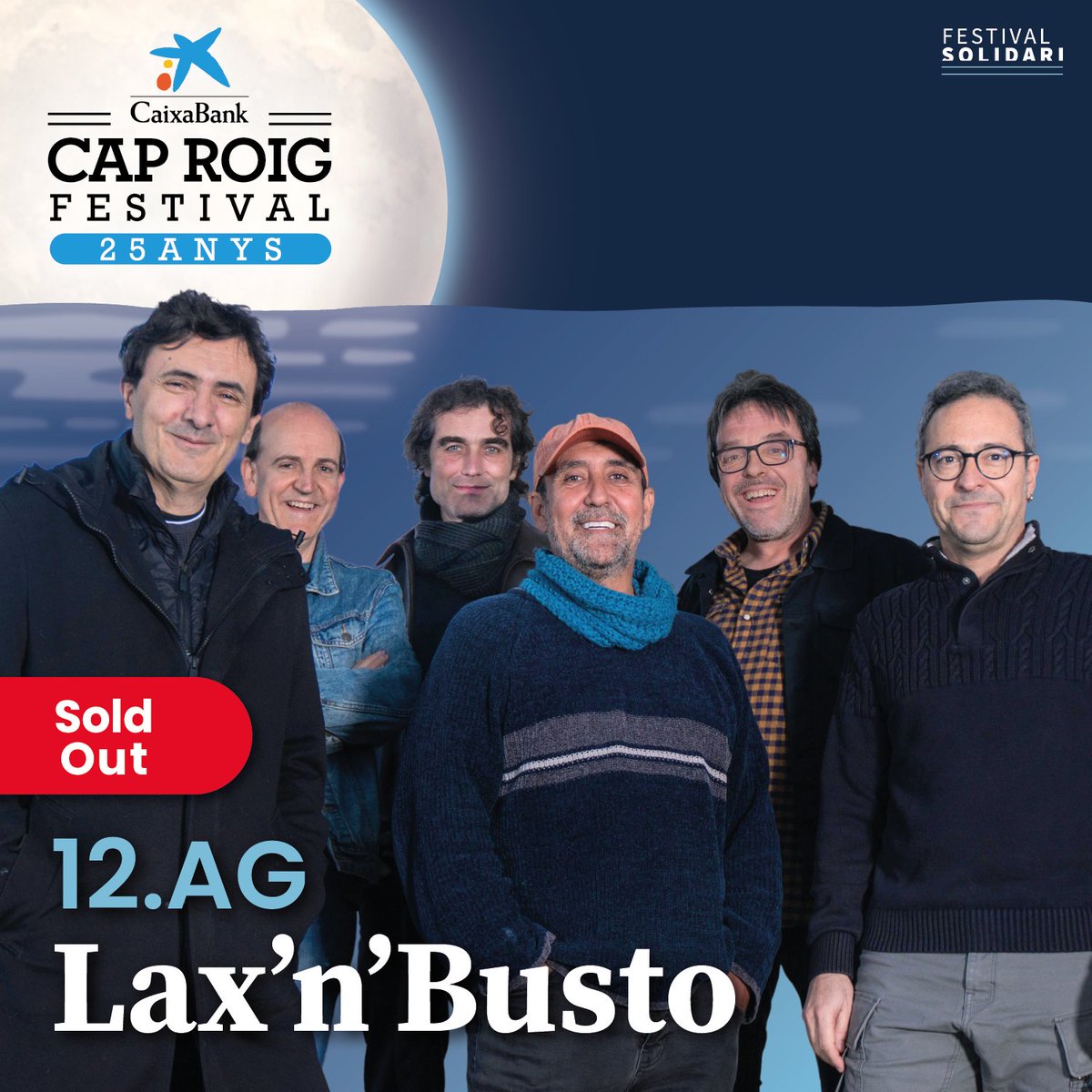 Cap Roig Festival (@caproigfestival) on Twitter photo SOLD OUT DELS LAX’N’BUSTO!💥
El 12 d’agost celebrarem junts el gran retorn dels <a href="/laxnbusto/">Lax'n'Busto</a>. Una nit especial on reviurem els temes més emblemàtics d’una trajectòria que ha deixat empremta al llarg de dècades.
En tenim moltíssimes ganes! SOLD OUT DELS LAX’N’BUSTO!💥
El 12 d’agost celebrarem junts el gran retorn dels <a href="/laxnbusto/">Lax'n'Busto</a>. Una nit especial on reviurem els temes més emblemàtics d’una trajectòria que ha deixat empremta al llarg de dècades.
En tenim moltíssimes ganes!