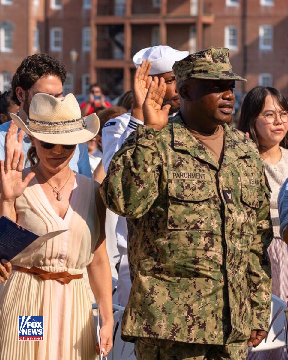 100 new U.S. citizens — including 15 service members — took the Oath of Allegiance on the 4th of July at Fort Monroe, Virginia.