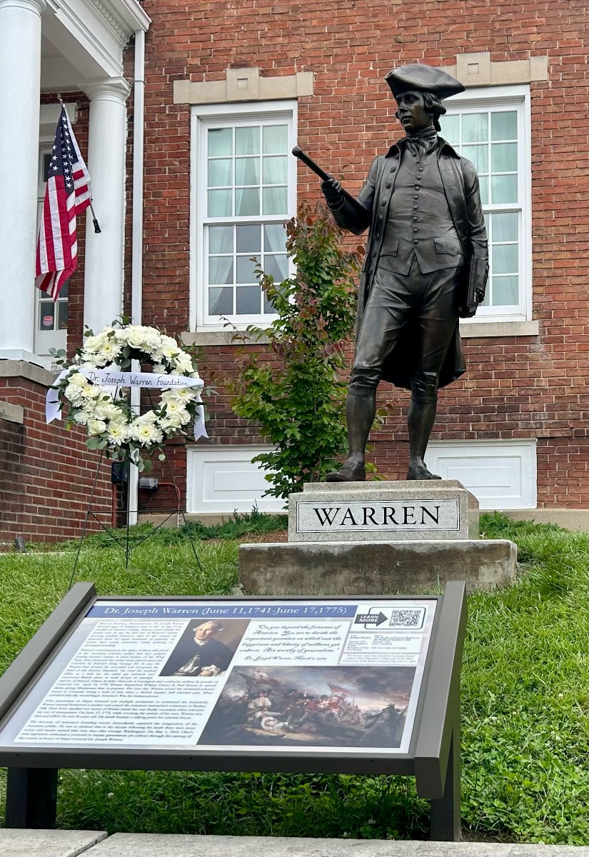 DJWFoundation's tweet image. On June 17, 2025, Warren County Ohio unveiled a new statue of their namesake, Dr. Joseph Warren. It is the only statue of Warren depicted as a physician and only one of two outside the Boston area (the other is in Warren, PA). The commemoration was held at General Warren Park and…