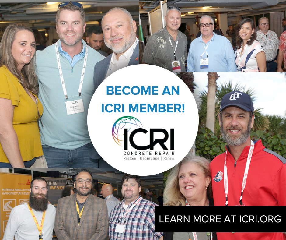 Become a member of the only professional organization dedicated to concrete repair, restoration, and protection: The International Concrete Repair Institute (ICRI)! 

Learn more about what an ICRI membership can do for you and join today: icri.org/membership/joi…