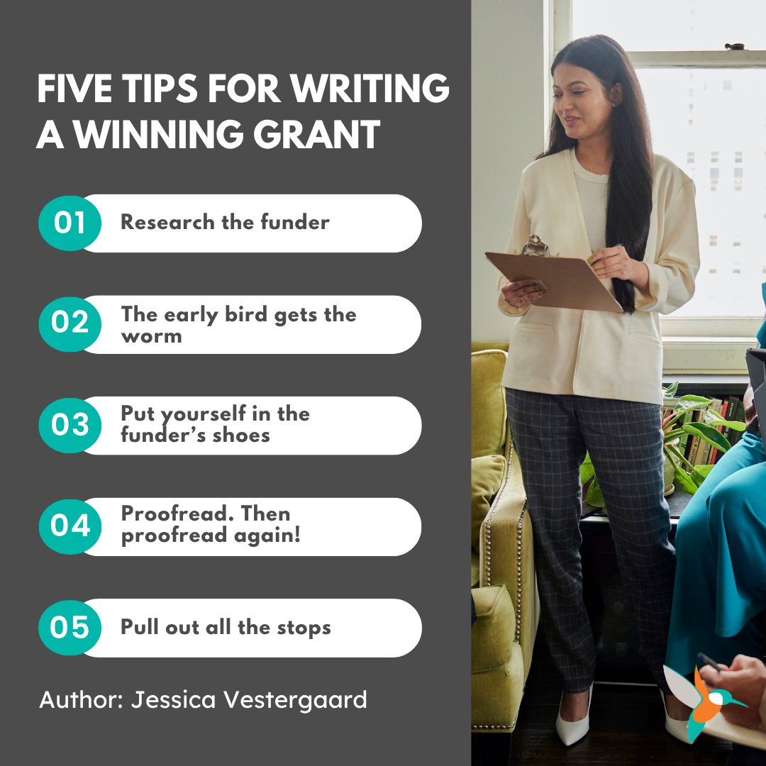 CharityVillage's tweet image. #GrantWriter Jessica Vestergaard, Founder of Written With Purpose, offers five key steps that will ensure you master the #GrantWriting process and leave no room for error. ⬇️

okt.to/sncHk7