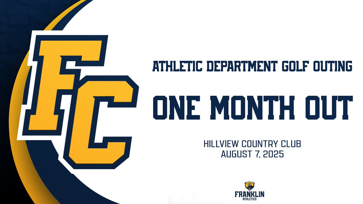 FCGrizAthletics's tweet image. We are officially one month away from our Franklin College Athletic Department Golf Outing! Join Alumni, Parents, and Friends in support of Franklin Athletics. The link to register is in our bio. #GoGriz