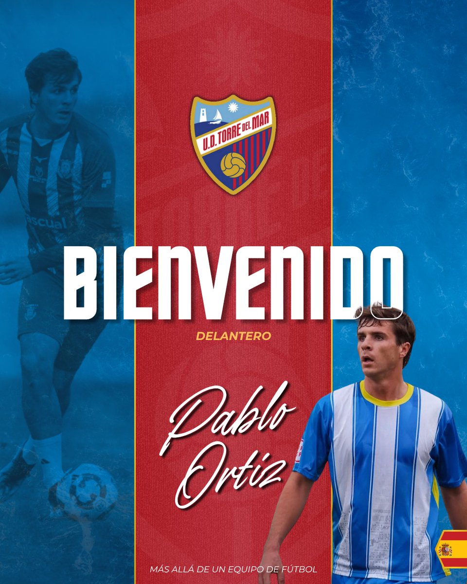 ¡𝘽𝙞𝙚𝙣𝙫𝙚𝙣𝙞𝙙o, Pablo Ortiz!

Estamos muy felices de anunciar la llegada Pablo Ortiz a la U.D. Torre del Mar.

¡Con su incorporación, seguimos construyendo el camino!

¡Juntos, vamos a por más!