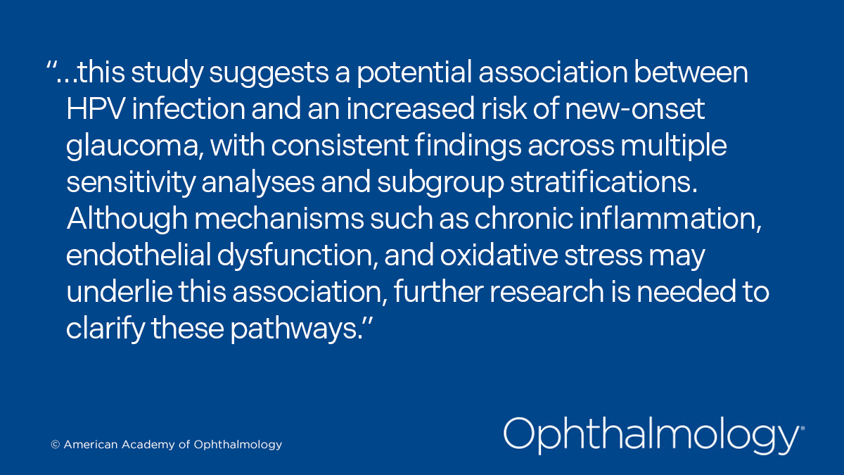 HPV infection is linked to a higher risk of developing #glaucoma, especially in older adults, males, and Asians. Findings underscore the need for vigilance in eye health.
ow.ly/rW3q50W579h
#ophthalmology