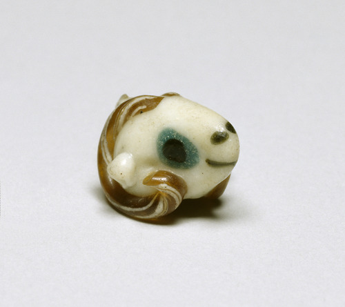 Pendant in the shape of a ram's head, Eastern Mediterranean, 5th–4th century BC, made of glass. Collection: Walters Art Museum.