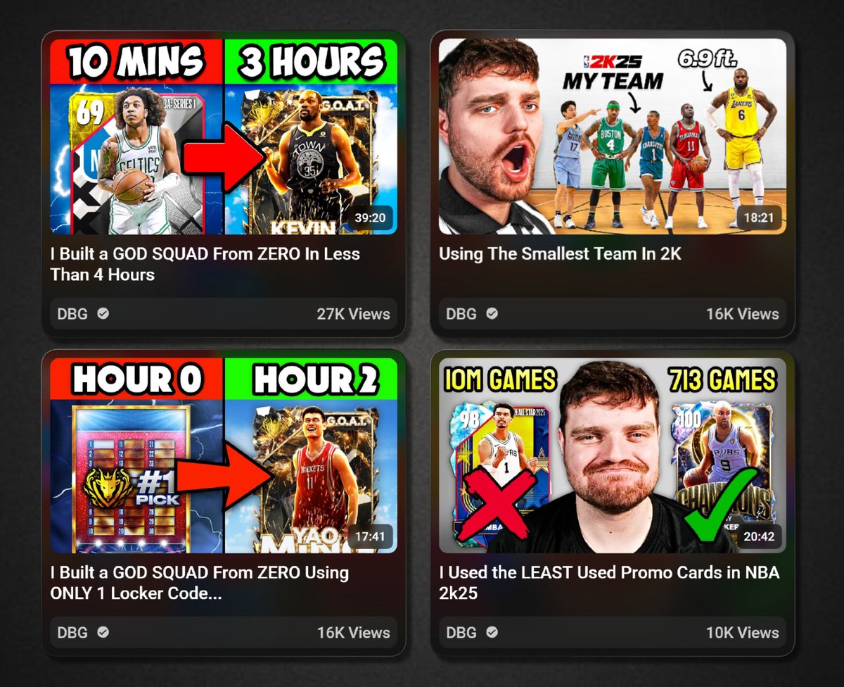 Recent Production Work For <a href="/DBGyt_/">Mick</a>!🏀

Playing NBA2K growing up and watching creators like DBG as a kid was always the highlight of my day. From being entertained by creators, to now entertaining the audience, it's always an awesome feeling!🔥

DM Me To Elevate Your Content!📩