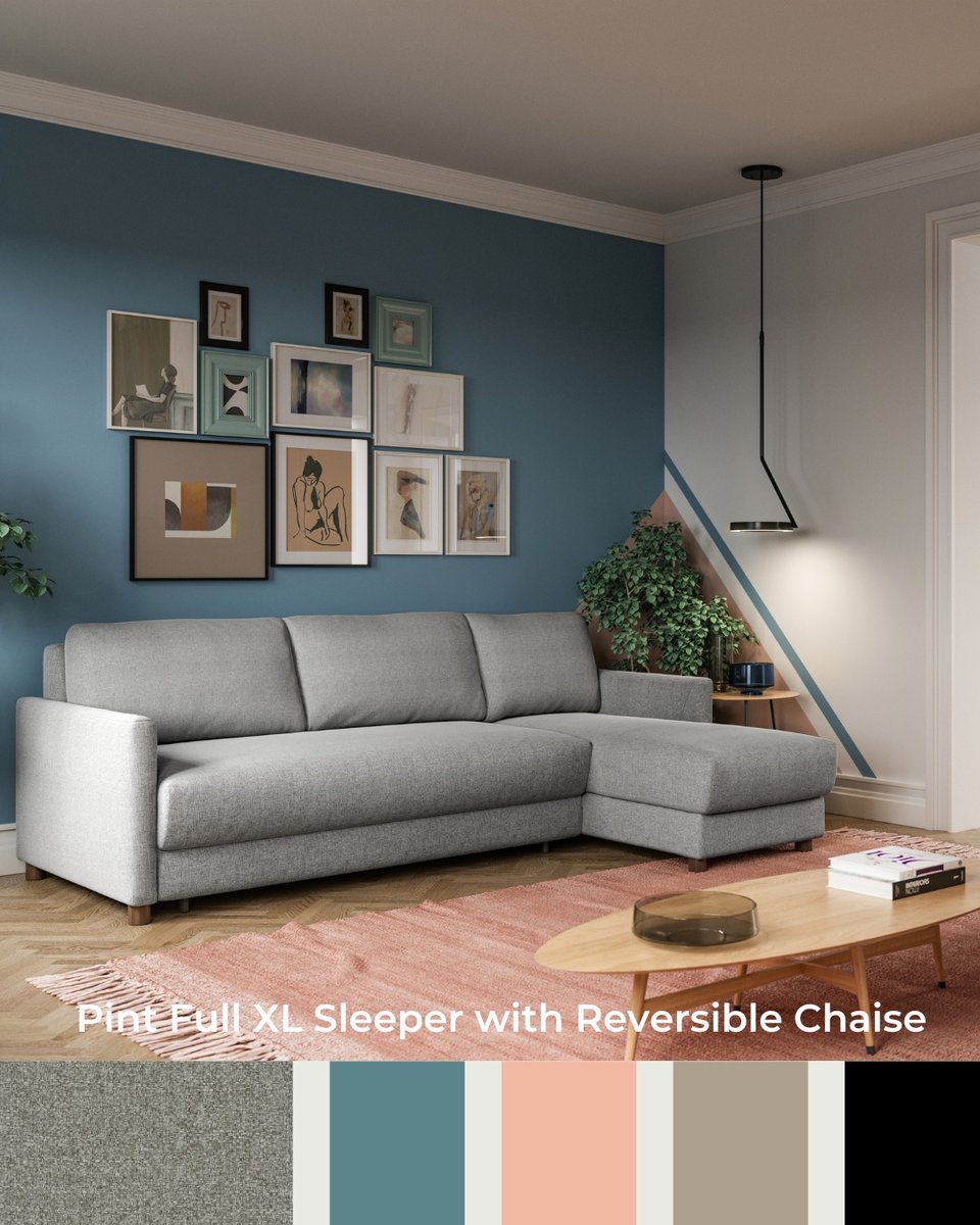 Small in size. Big on comfort. ✨⁠
⁠
Meet the Pint Full XL Sleeper — just 81″ wide, yet effortlessly transforms into a full‑size bed with a built‑in storage chaise. Luxe craftsmanship from Finland meets smart design for modern living.⁠
⁠