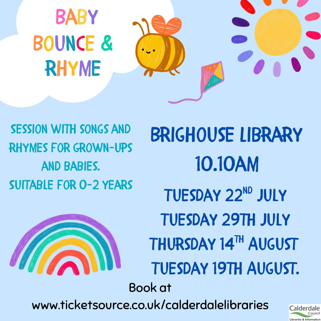 CMBClibraries's tweet image. As the holiday's approach and our term time events take a break we are mindful of the little ones who visit us regularly.
To support this Brighouse Library and Central Library and Archives will be hosting some sessions aimed at 0-2 year olds, to keep the singing going.