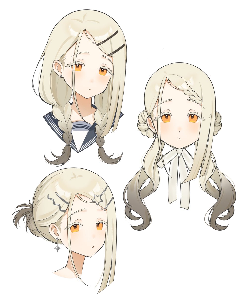 neu_neu1117's tweet image. 篠澤広STEP3髪型妄想
#学マス　#篠澤広