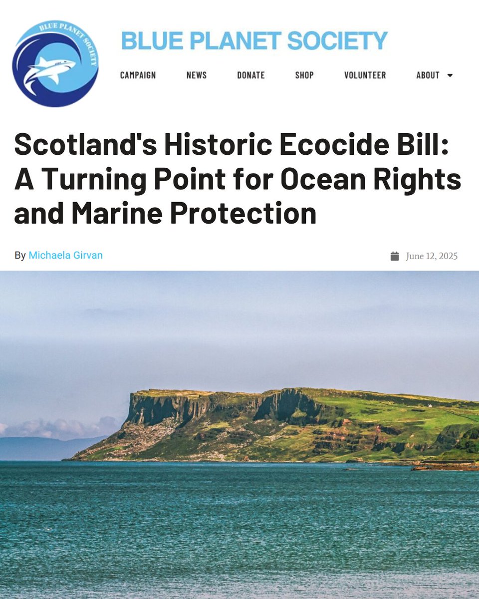 Stop Ecocide International (@ecocidelaw) on Twitter photo “This legislation may well serve as the foundation for a new era of marine legal protection”🌊
This article from <a href="/Seasaver/">Blue Planet Society</a> positions #Scotland's Ecocide Bill as a game-changer for ocean conservation in Scotland and globally.
Full article🔗 blueplanetsociety.org/scotlands-hist…
#StopEcocide “This legislation may well serve as the foundation for a new era of marine legal protection”🌊
This article from <a href="/Seasaver/">Blue Planet Society</a> positions #Scotland's Ecocide Bill as a game-changer for ocean conservation in Scotland and globally.
Full article🔗 blueplanetsociety.org/scotlands-hist…
#StopEcocide