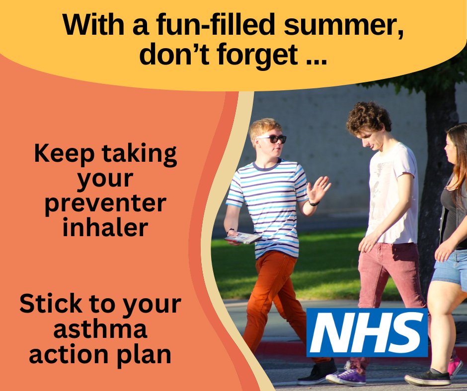 KirkleesHCP's tweet image. Sticking to your asthma action plan is still important if you’re a teenager.
You may have finished your exams - but it’s no fun if you don’t as it helps prevent an asthma attack.
orlo.uk/Yp32i