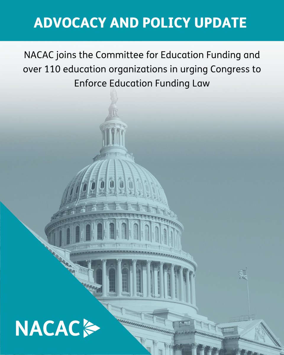As a coalition partner of <a href="/edfunding/">Cmte for Ed Funding</a>, #NACAC joins over 110 education organizations in urging Congress to take immediate action to release nearly $7 billion in federal #education funding that has been unlawfully withheld by the administration. nacacnet.org/advocacy/take-…