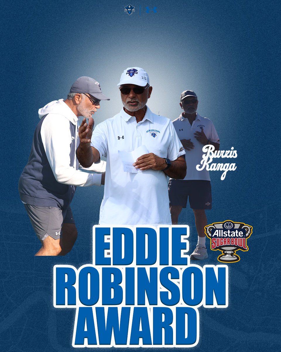 Congratulations to Coach Kanga!

Our coach was announced as the recipient of the Eddie Robinson Award by the Allstate Sugar Bowl today!

Story: unoprivateers.com/news/2025/7/7/…

#NOLAsTeam ⚔️