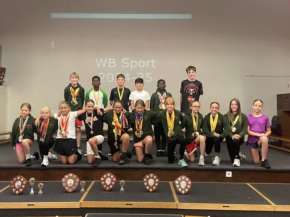It was great to celebrate our Y6 children in our sporting assembly this morning. They were decorated in all of the medals they had won over the years at Whinney Banks 🥇🥈🥉Brilliant to see