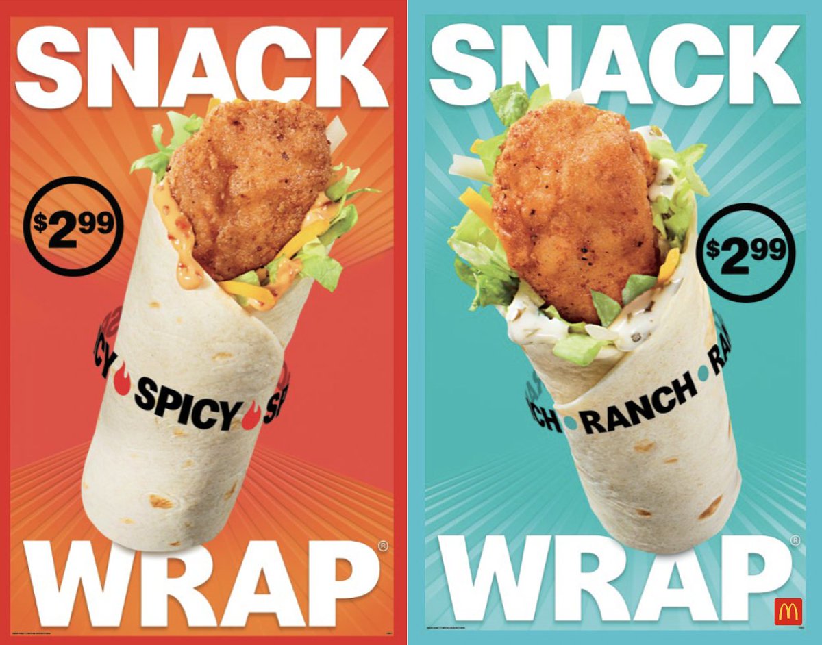 HuinGuillaume's tweet image. The Snack Wrap is back at McDonald's nationwide in roughly 72 hours. It will be priced at $2.99.
