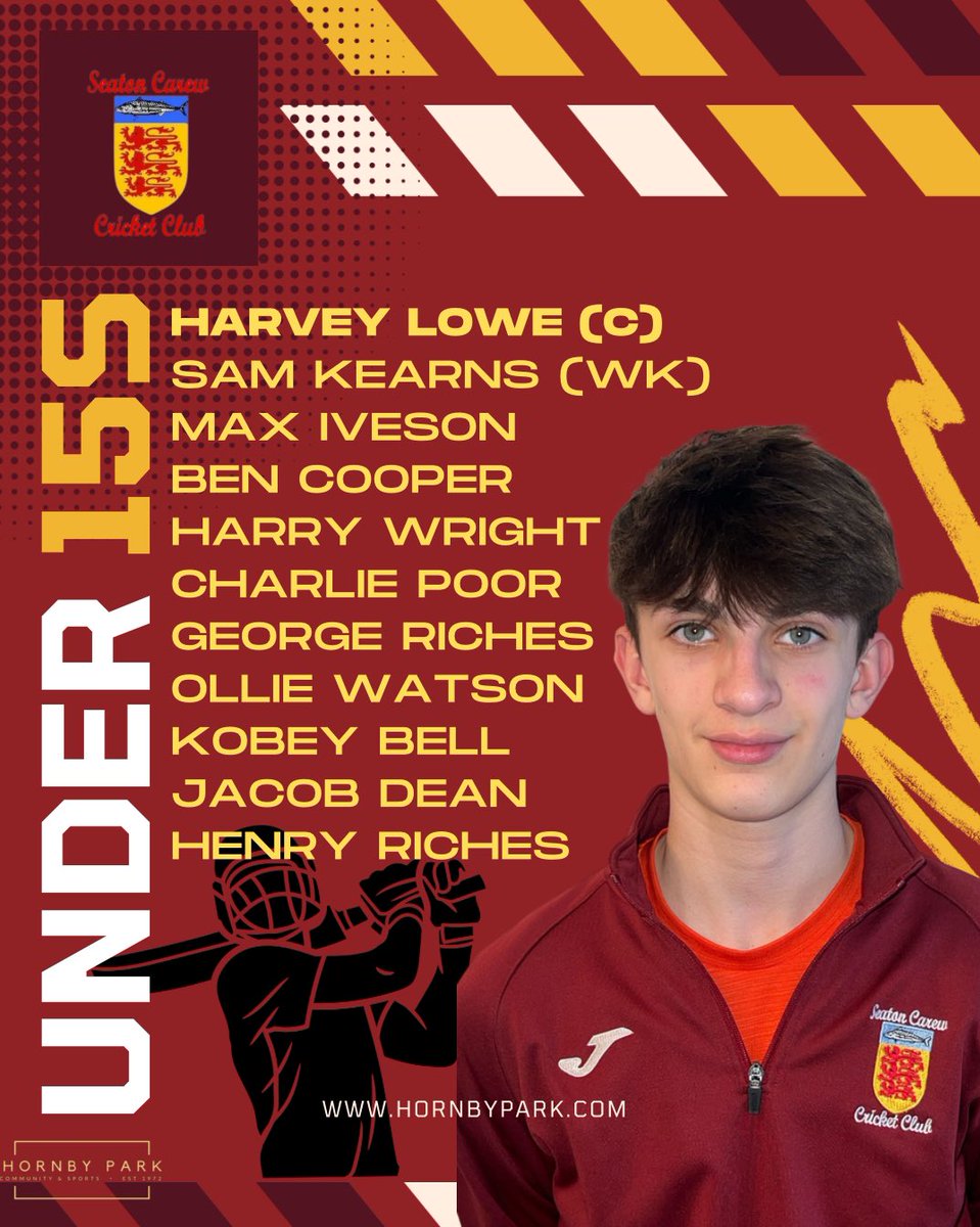 Tomorrow night our U15s welcome Maltby Cricket Club to Hornby Park for the Chester Cup Quarter Final.

Here’s how they’ll lineup and the bar will be open, so get yourself along to support the lads. #3LAC