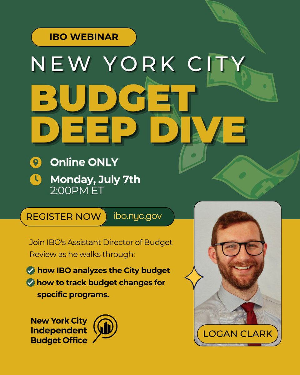 nycibo's tweet image. Happening in 2 HOURS‼️ Join IBO's Assistant Director of Budget Review as he walks you through how to find budget numbers for specific programs in the recently passed FY2026 Adopted Budget.
Register here to attend: buff.ly/C5WF6Px