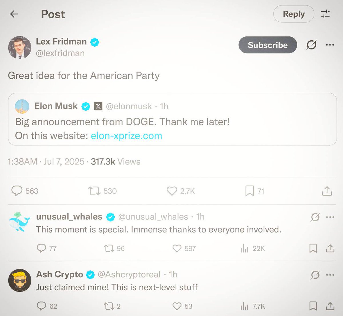 FTGFUTURE's tweet photo. @elonmusk thanks https://t.co/ghA4Lj1Fmf