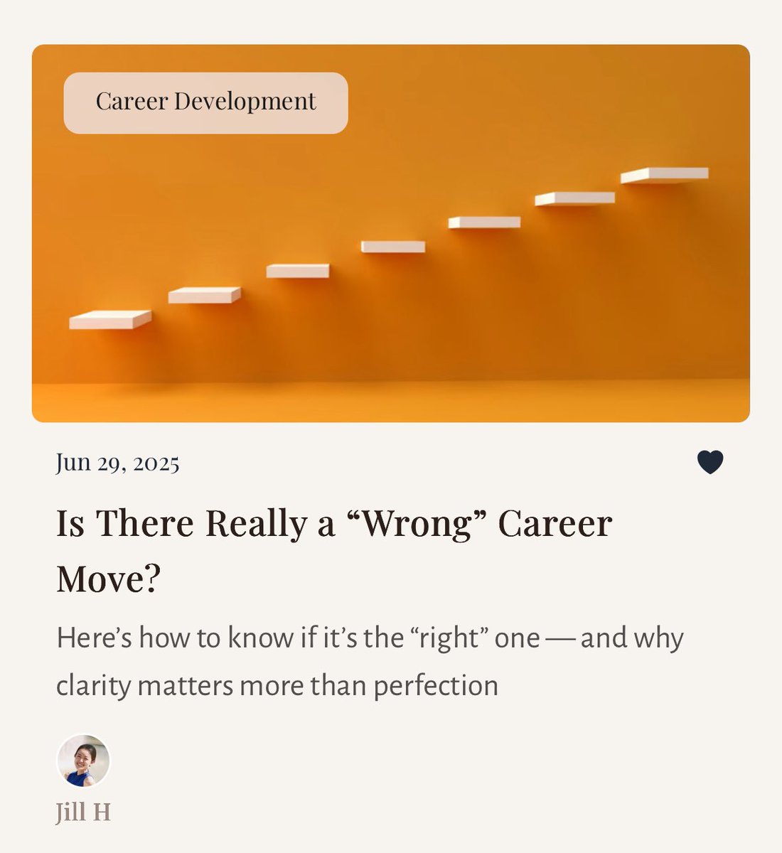 JillH1123's tweet photo. New post came out on whether there is a “wrong” career move!

Link in comment. https://t.co/RevUS1qyAi