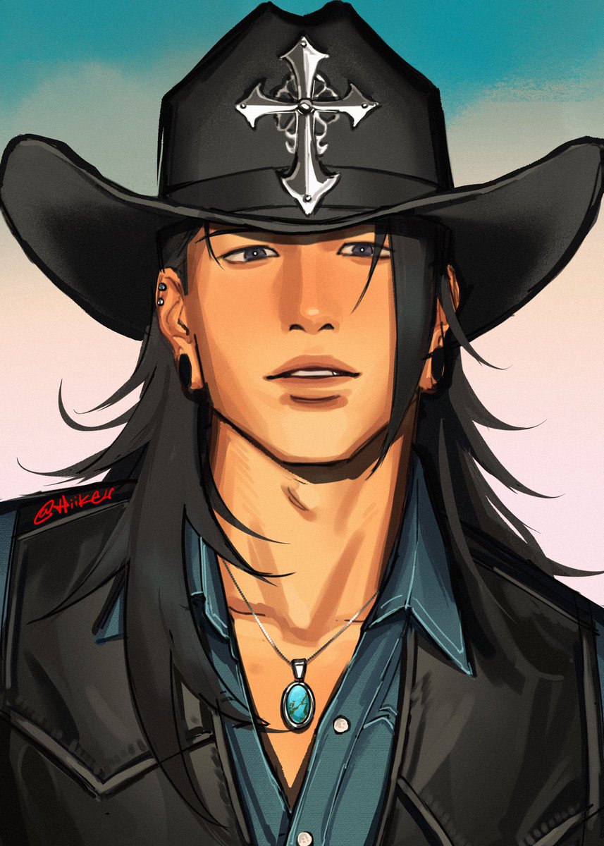 hiikeu's tweet image. It’s cowboy season again and geto is yet again the victim 🤠 #JujutsuKaisen #jjk