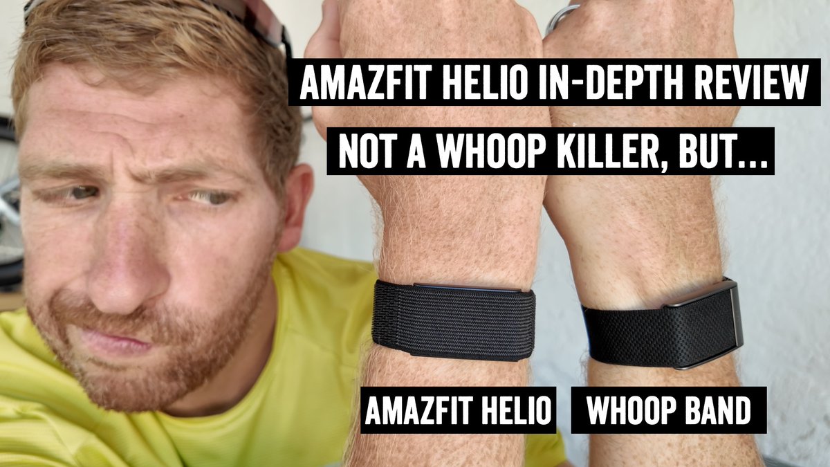 dcrainmakerblog's tweet image. I take a closer look at the Amazfit Helio band vs Whoop band, in terms of whether or not it&apos;s actually the &quot;Whoop Killer&quot; so many like to proclaim. The answer (upfront) is no, but equally, it&apos;s also filling a different need: youtube.com/watch?v=8eWnBj…