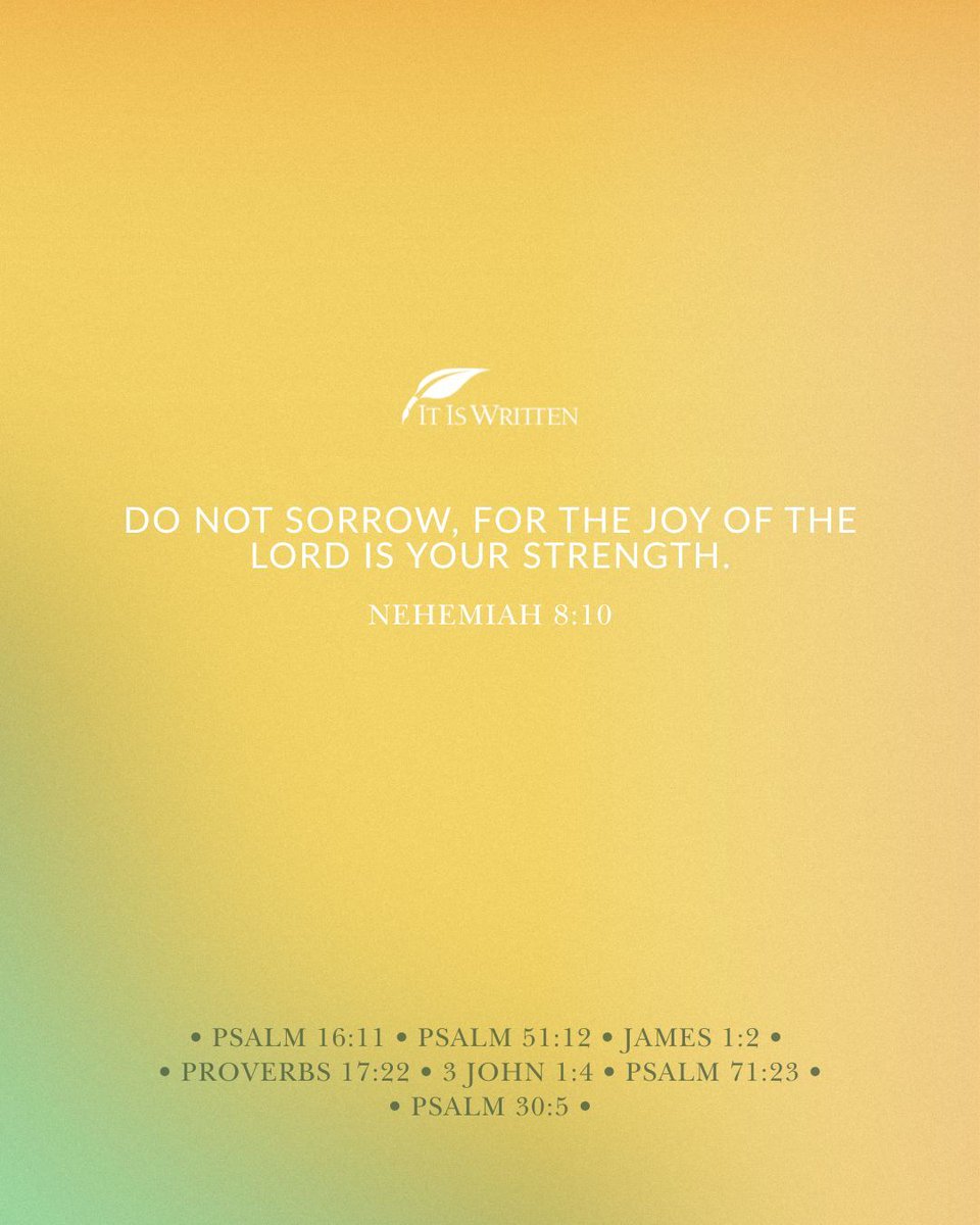 itiswritten's tweet photo. Happiness fades, but the joy of the Lord is an eternal strength that fills our souls.
.
.
.
.
.
.
.
.
.
#Joy #Happiness #Christ #EternalStrength #Yellow #Tropical #Summer #Smiles #Smile #Christian #EartoEar #Happy #FruitoftheSpirit #Galatians #Paul #Bible #Bible https://t.co/fZgtJcmNTZ