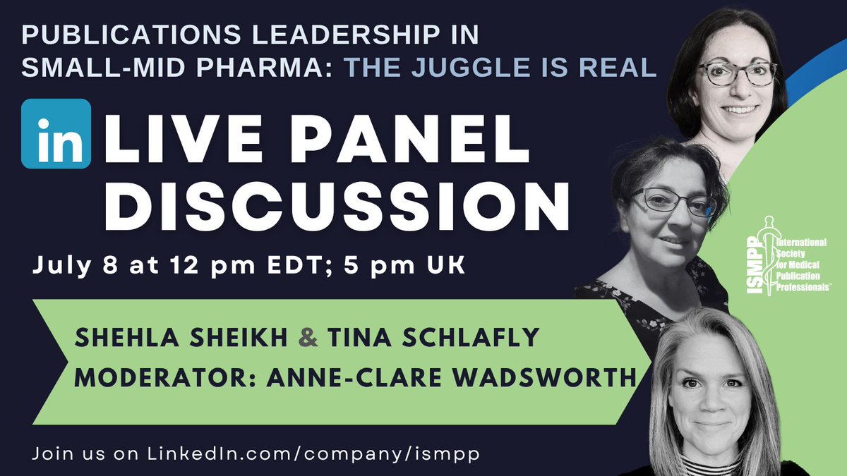 Join tomorrow's live panel discussion focused on real-world publication strategy in small and mid-size pharma, featuring candid insights on managing limited resources, cross-functional collaboration, &amp; compliance challenges. Register: buff.ly/nOh73O7 

#MedComms #MedPubs