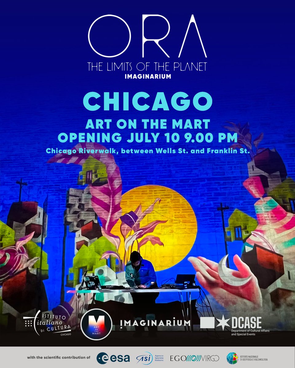 IIC_Chicago's tweet photo. ✨ Don’t miss the opening of ORA at @artonthemart on July 10!
Experience a stunning videomapping performance by IMAGINARIUM, lighting up the Chicago Riverwalk with sound, color, and imagination. 🌌🎥
📍 theMART, 9 PM — be there when the facade comes alive.
#ORA #ArtonTheMART https://t.co/Qu2gBoJaHC