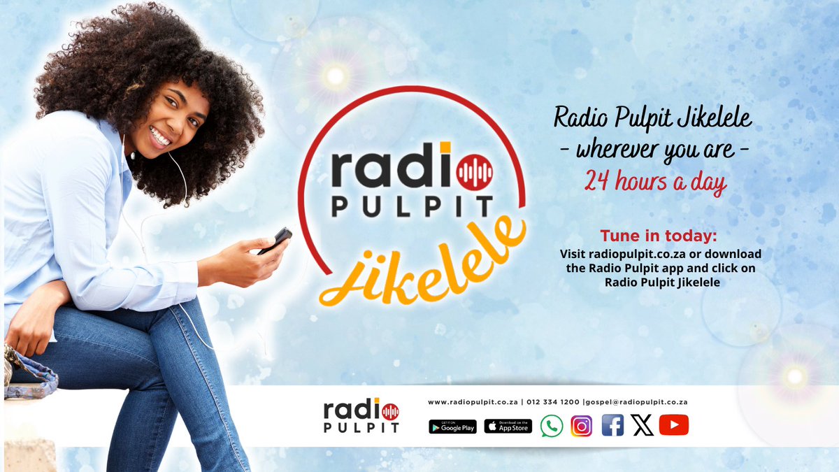 🎧 Listen to Christian radio that speaks to the heart! Stream Radio Pulpit Jikelele in English, Zulu, Setswana &amp; more 🌍

📲 radiopulpit.co.za or get the Radio Pulpit app: bit.ly/3ZYkjm6 
 🎙️ Click “Jikelele” to tune in!

#RadioPulpitJikelele #ChristianRadio