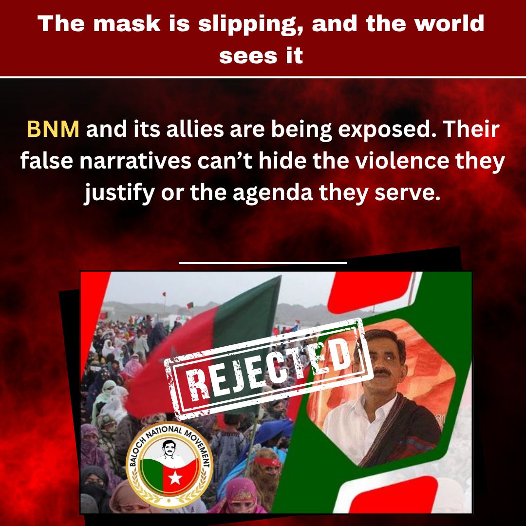 BalochOsam9048's tweet photo. BNM's lies are falling apart. Their fake activism can’t cover up the violence they promote or the foreign agendas they push. Balochistan stands with Pakistan—not terror.
#BalochistanRahegaPakistan 🇵🇰
#BNMExposed #NoToTerror #FakeActivism #PakistanZindabad #UnityAgainstHate https://t.co/lMh4Xcbm2E